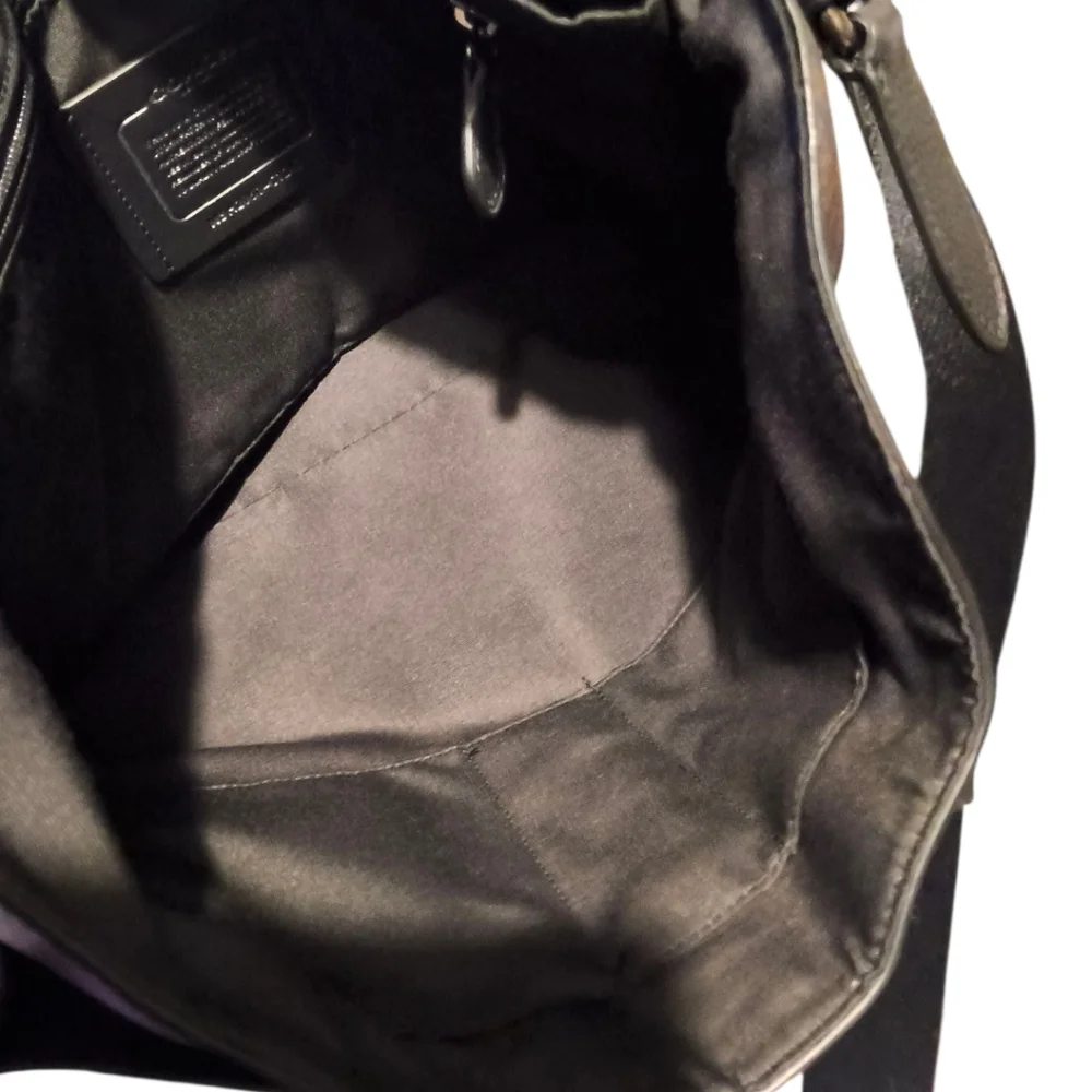 Coach Hudson Messenger Bag in Signature Canvas Black Brown - Academia Work Bag
